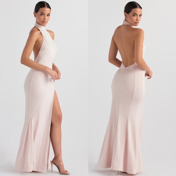 HOUSE OF CB 'Juliette' Blush Halter Maxi Gown - Picture 5 of 11